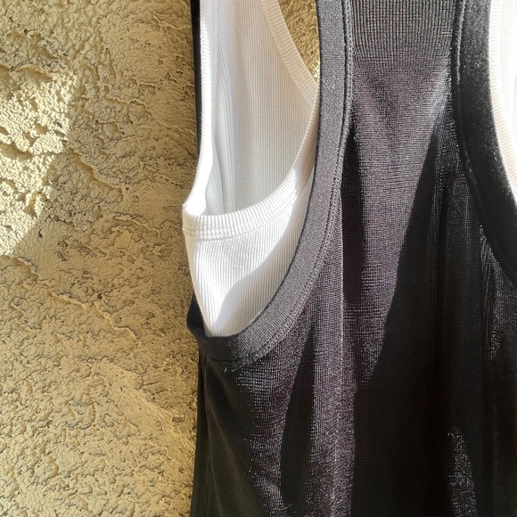 ALEXANDER WANG.T Layered Ribbed Jersey and Stretch-Knit Mini Tank Dress MEDIUM - Picture 4 of 14